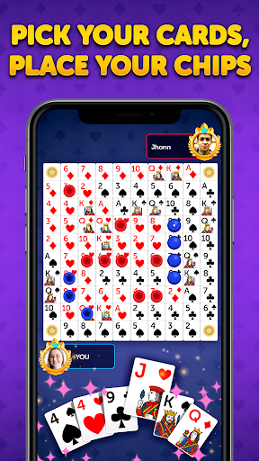 Plansza gry Card Connect podczas układania sekwencji